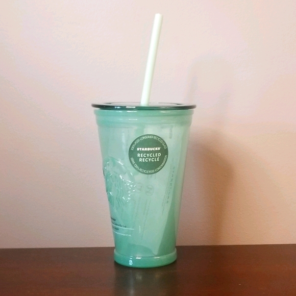 Starbucks Other | Starbucks Recycled Glass Mint Triangle Tumbler | Color: Green | Size: Os | Elizabethpar801's Closet